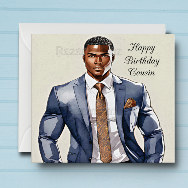 Black Man Birthday Card D2